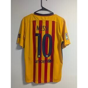 Barcelona Messi 2015/16 Away Jersey Men’s Medium Black Gold Shirt